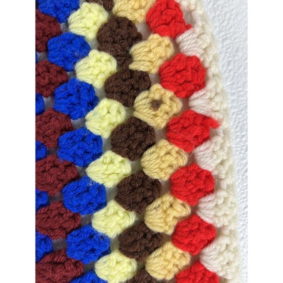 Granny Square Cozy Handmade Crochet Colorful Blanket  Afghan Throw 50"x50" - Picture 9 of 11